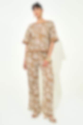 Beige Knit Co-Ord Set by QALA CLOTHING at Pernia's Pop Up Shop