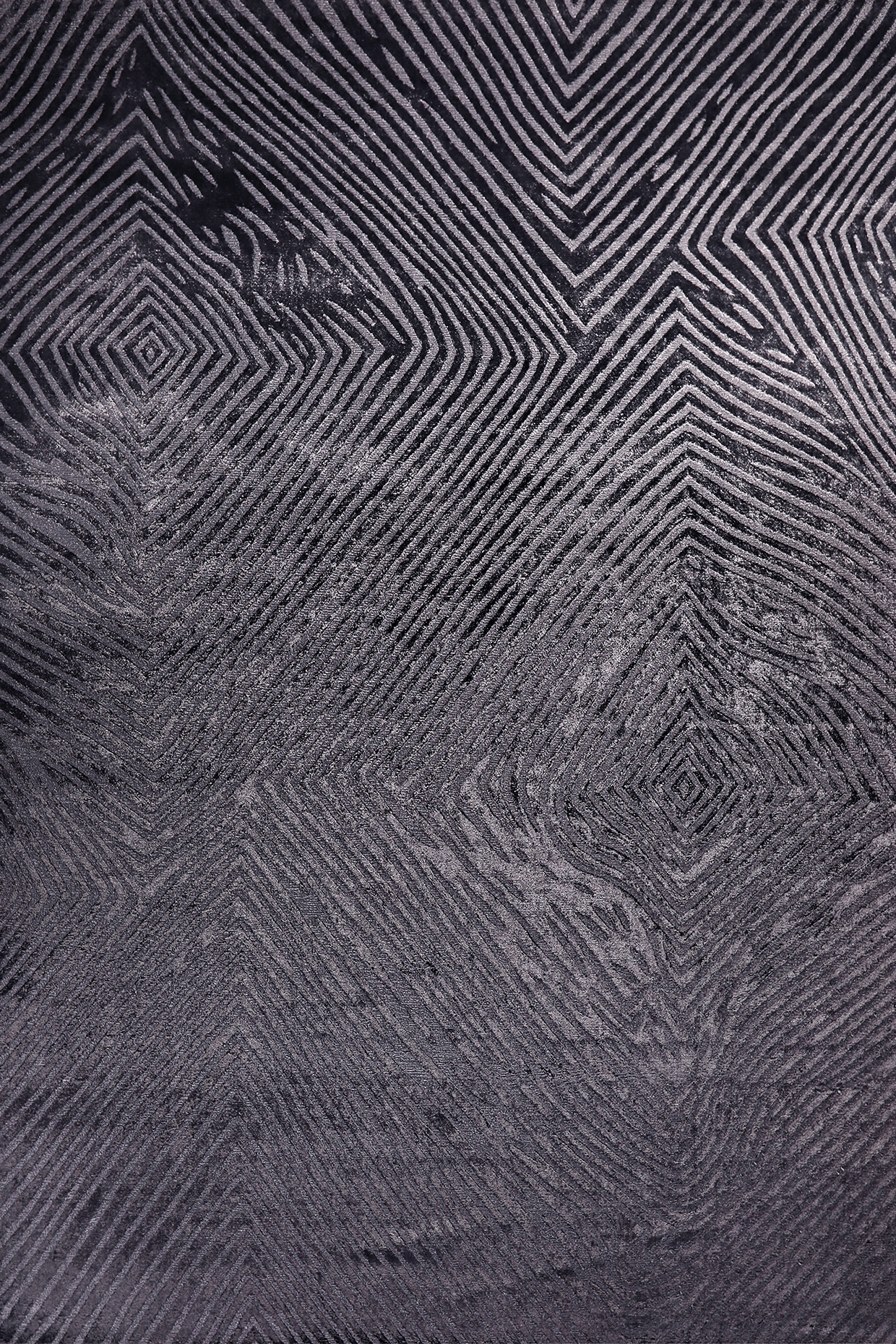 Dark Grey Geometric Handloom Carpet by QAALEEN at Pernia's Pop Up Shop