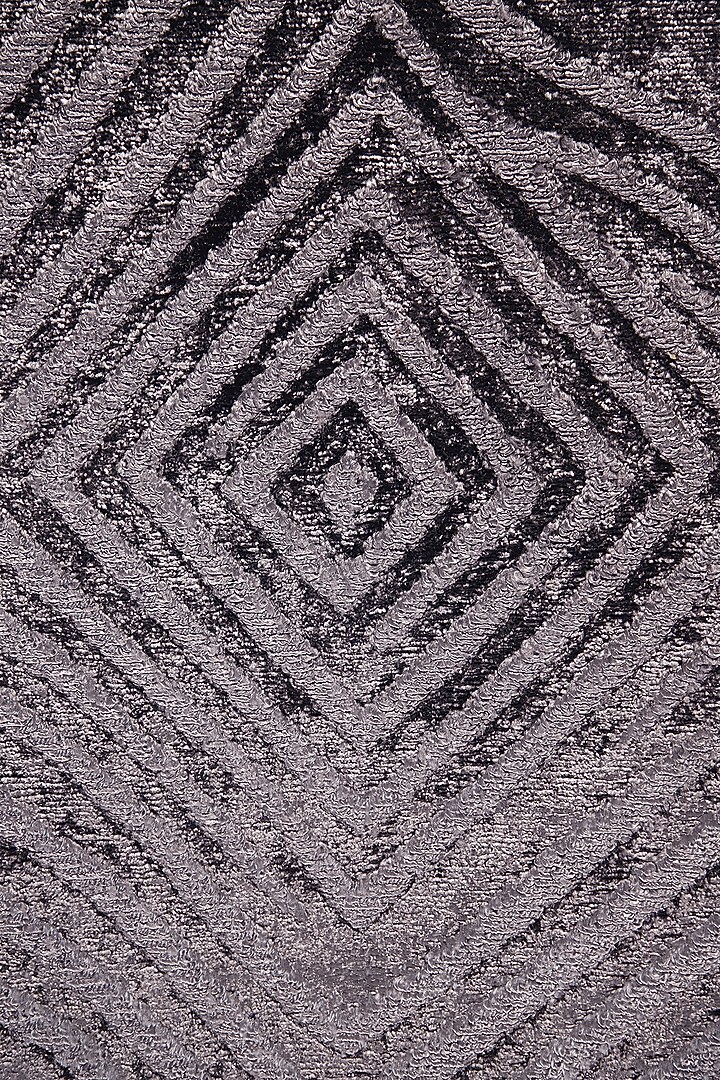 Dark Grey Geometric Handloom Carpet by QAALEEN at Pernia's Pop Up Shop
