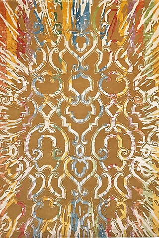 Multi-Colored Abstract Hand-Tufted Carpet by QAALEEN