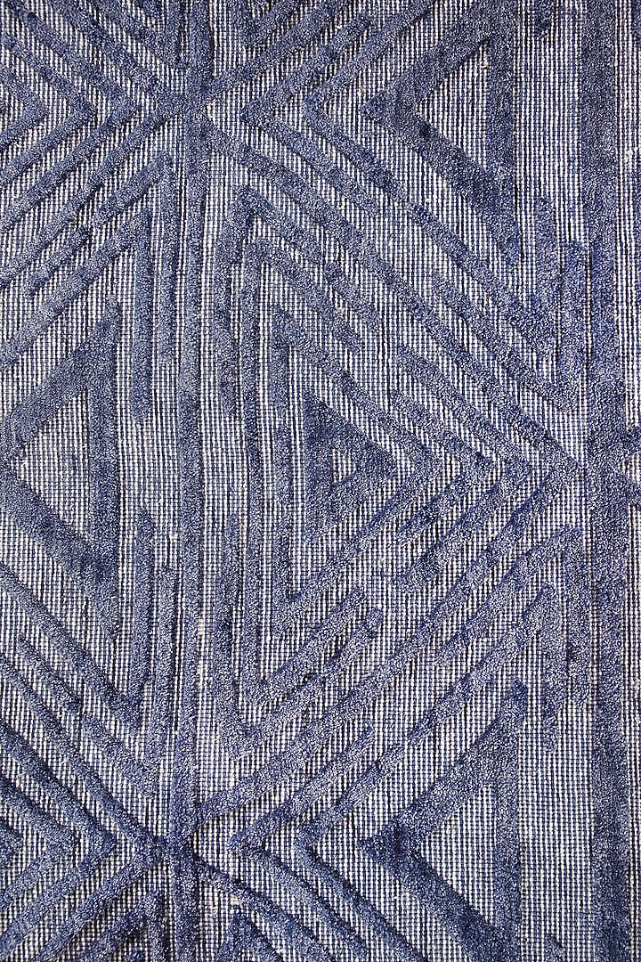 Midnight Blue Handcrafted Carpet by QAALEEN at Pernia's Pop Up Shop