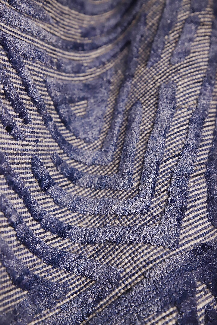 Midnight Blue Handcrafted Carpet by QAALEEN at Pernia's Pop Up Shop