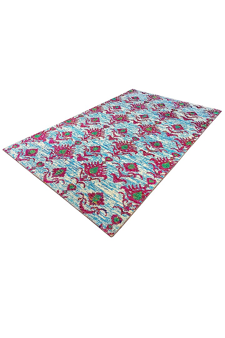 Multi-Colored Recycled Silk Handmade Carpet by QAALEEN at Pernia's Pop Up Shop