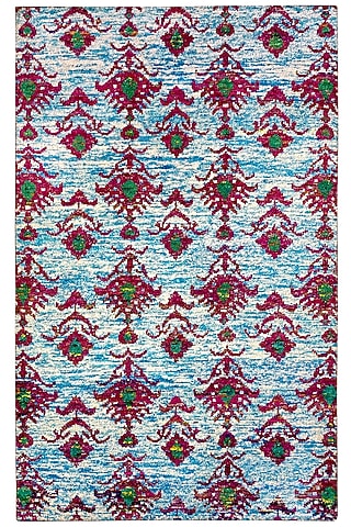 Multi-Colored Recycled Silk Handmade Carpet by QAALEEN