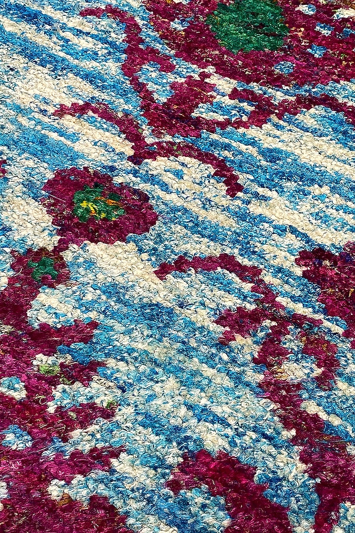 Multi-Colored Recycled Silk Handmade Carpet by QAALEEN at Pernia's Pop Up Shop