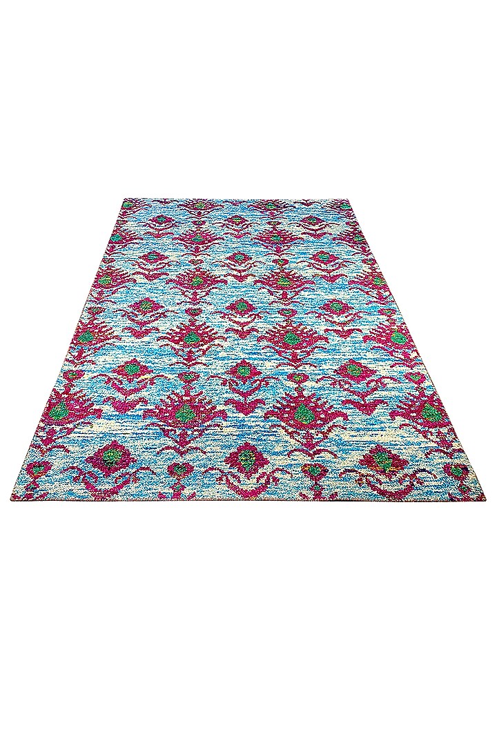 Multi-Colored Recycled Silk Handmade Carpet by QAALEEN at Pernia's Pop Up Shop