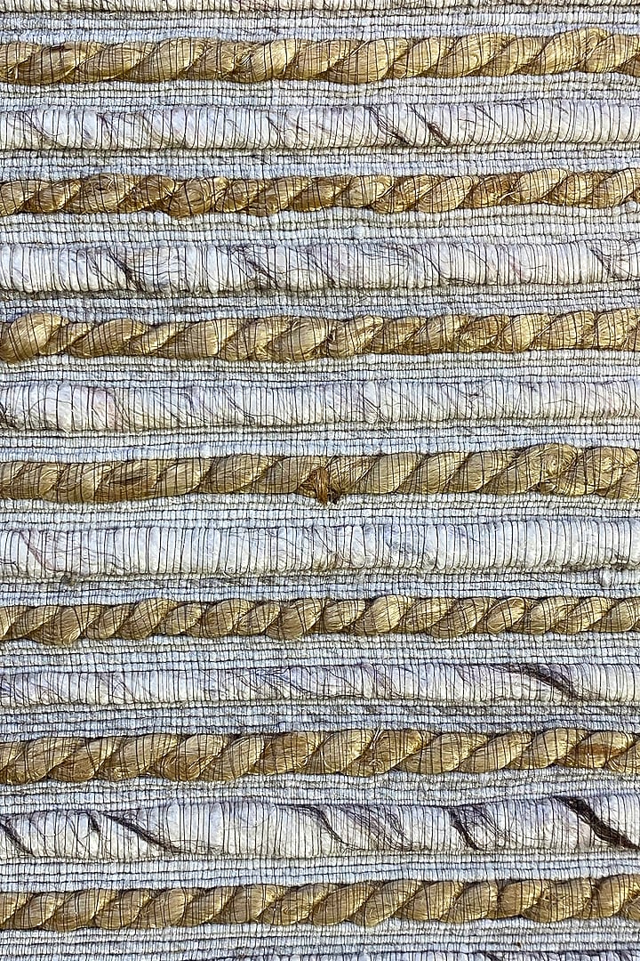 Grey Handcrafted Recycled Silk & Jute Blend Rug by QAALEEN at Pernia's Pop Up Shop