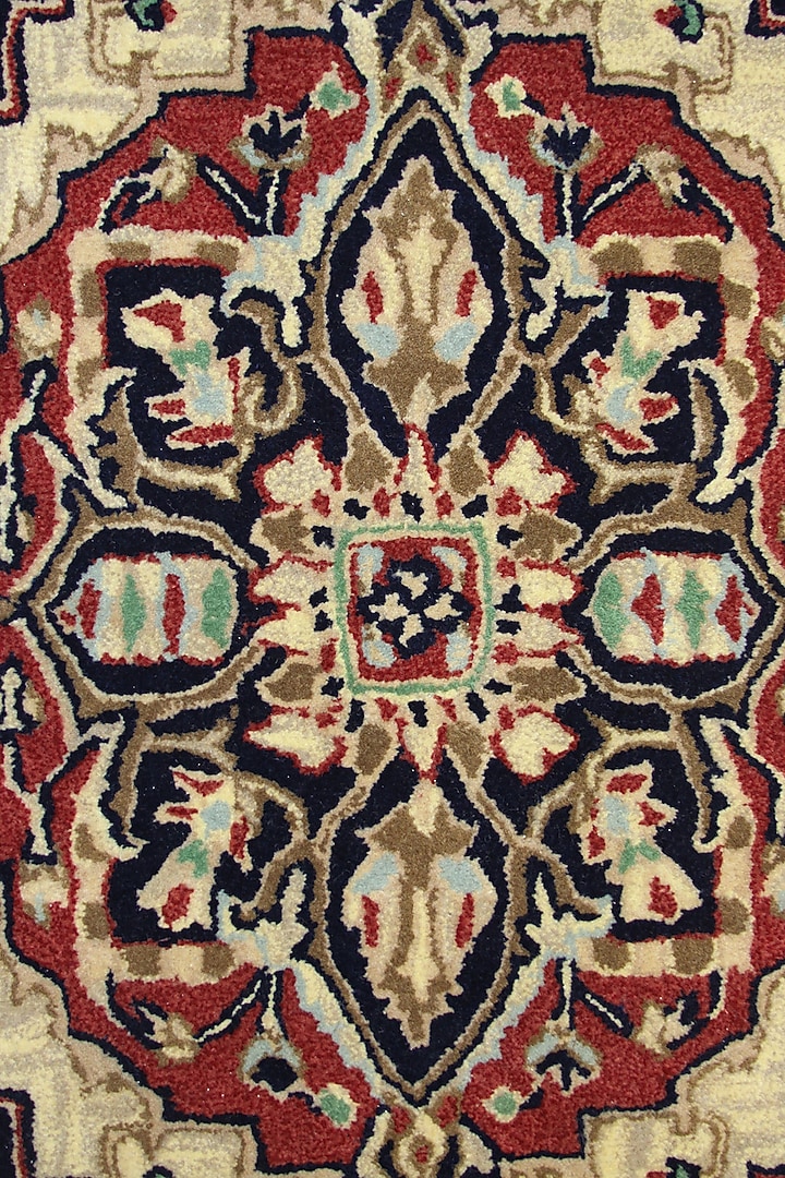 Multi-Colored Woolen Handcrafted Rug by QAALEEN at Pernia's Pop Up Shop