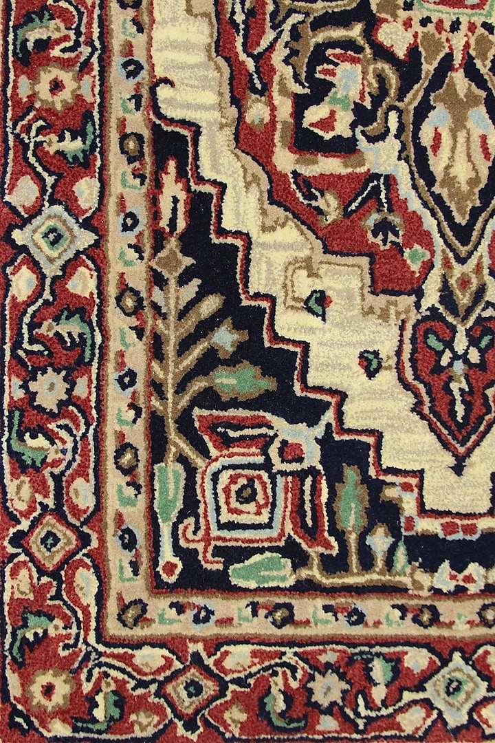 Multi-Colored Woolen Handcrafted Rug by QAALEEN at Pernia's Pop Up Shop