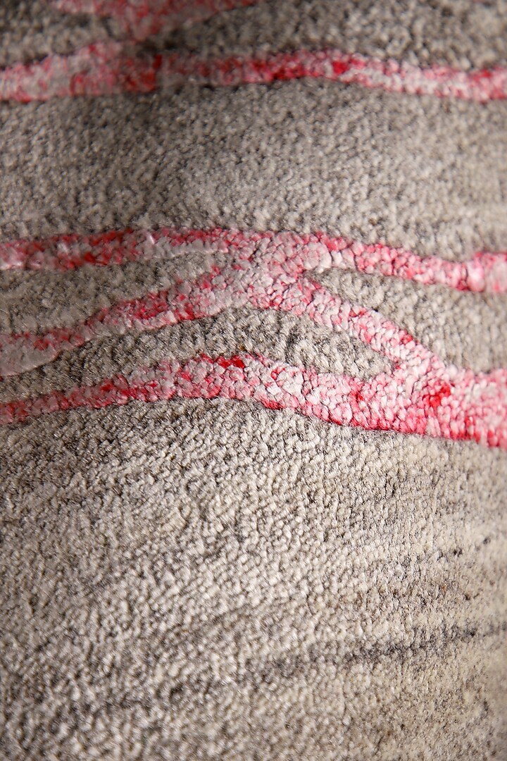 Grey-Pink Handcrafted Carpet by QAALEEN at Pernia's Pop Up Shop