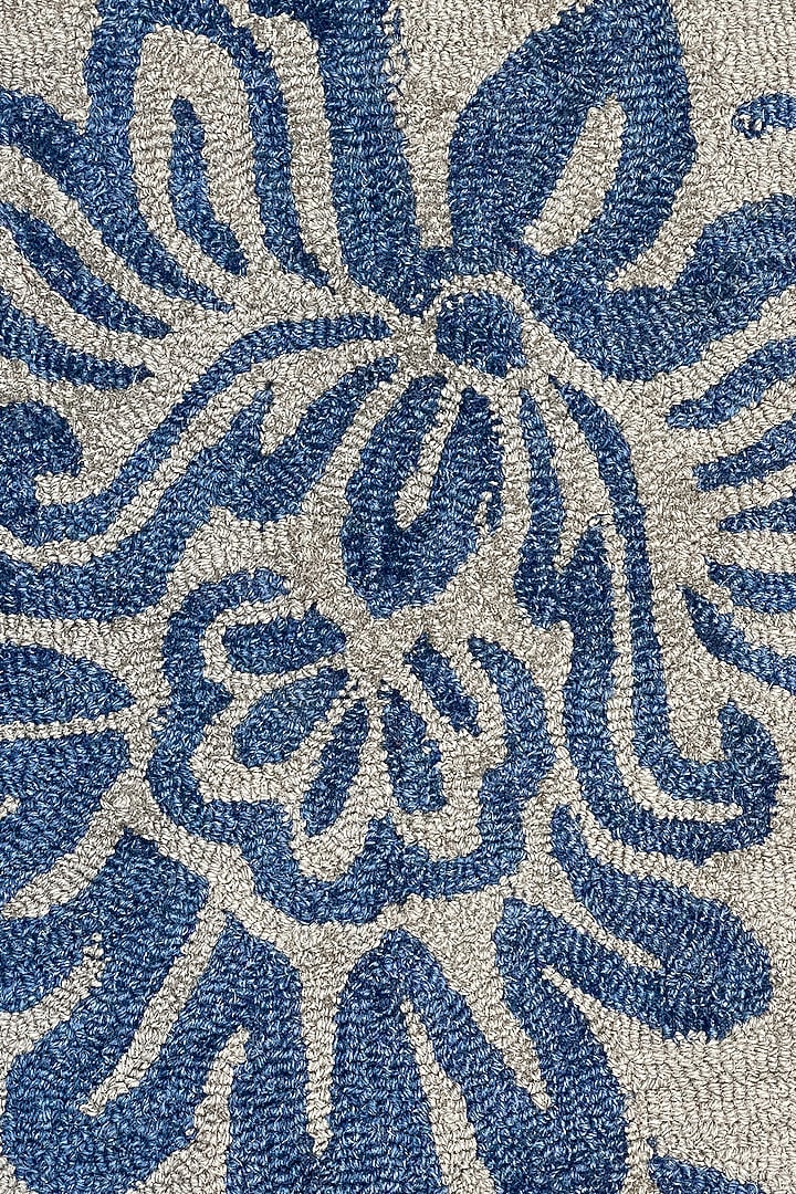 Blue & Grey Handwoven Carpet by QAALEEN at Pernia's Pop Up Shop