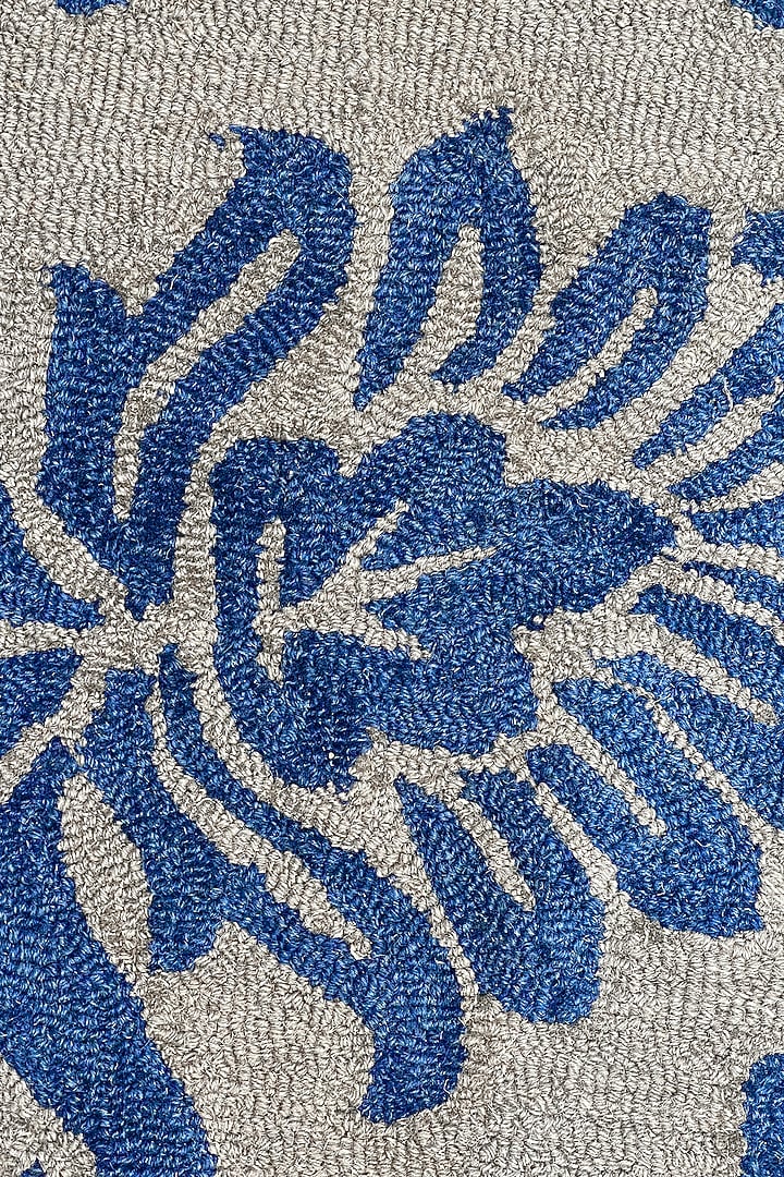 Blue & Grey Handwoven Carpet by QAALEEN at Pernia's Pop Up Shop