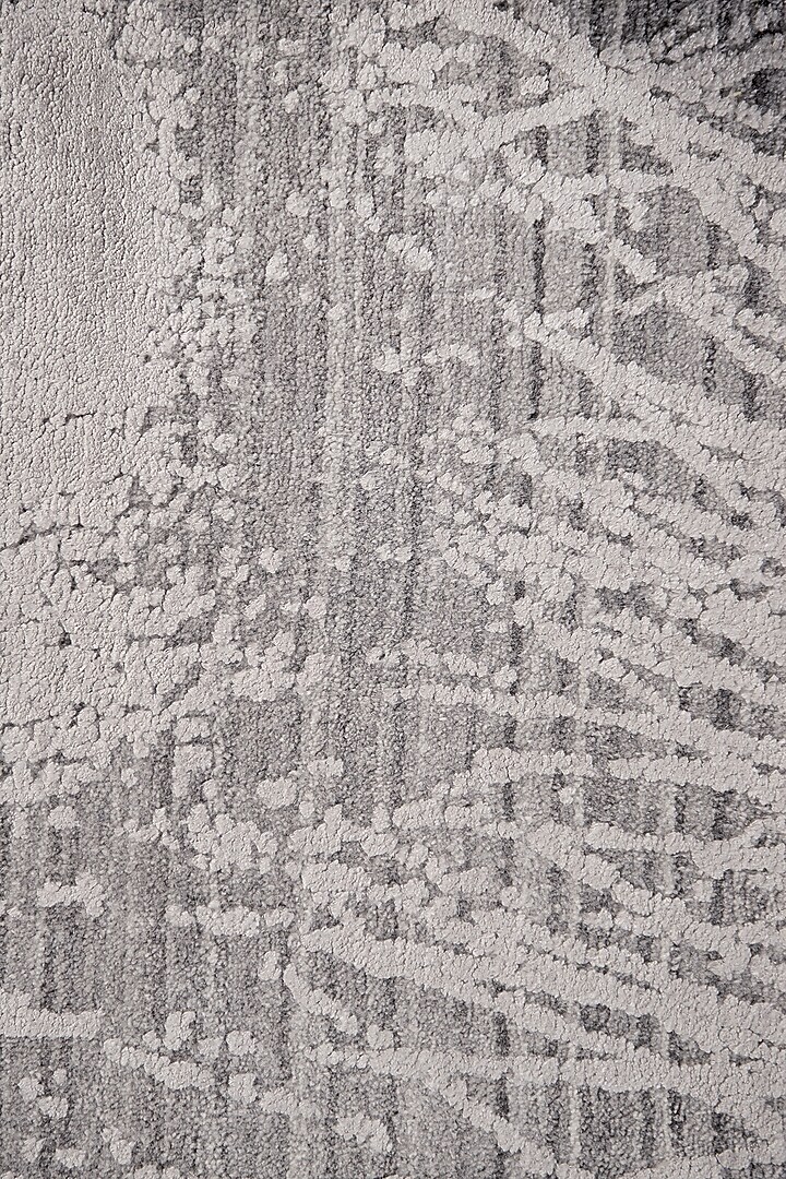 Grey Viscose Silk Handcrafted Carpet by QAALEEN at Pernia's Pop Up Shop