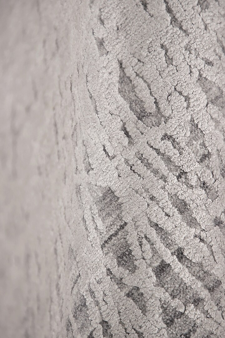 Grey Viscose Silk Handcrafted Carpet by QAALEEN at Pernia's Pop Up Shop
