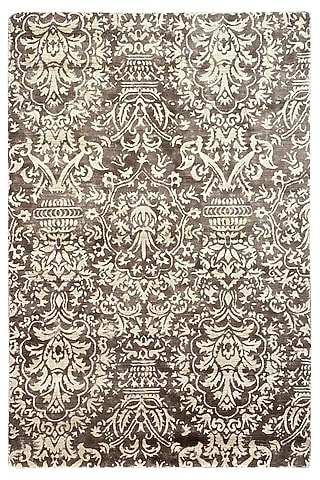 Light Brown Bamboo Silk Handcrafted Rug by QAALEEN