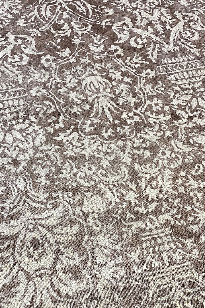Light Brown Bamboo Silk Handcrafted Rug by QAALEEN at Pernia's Pop Up Shop