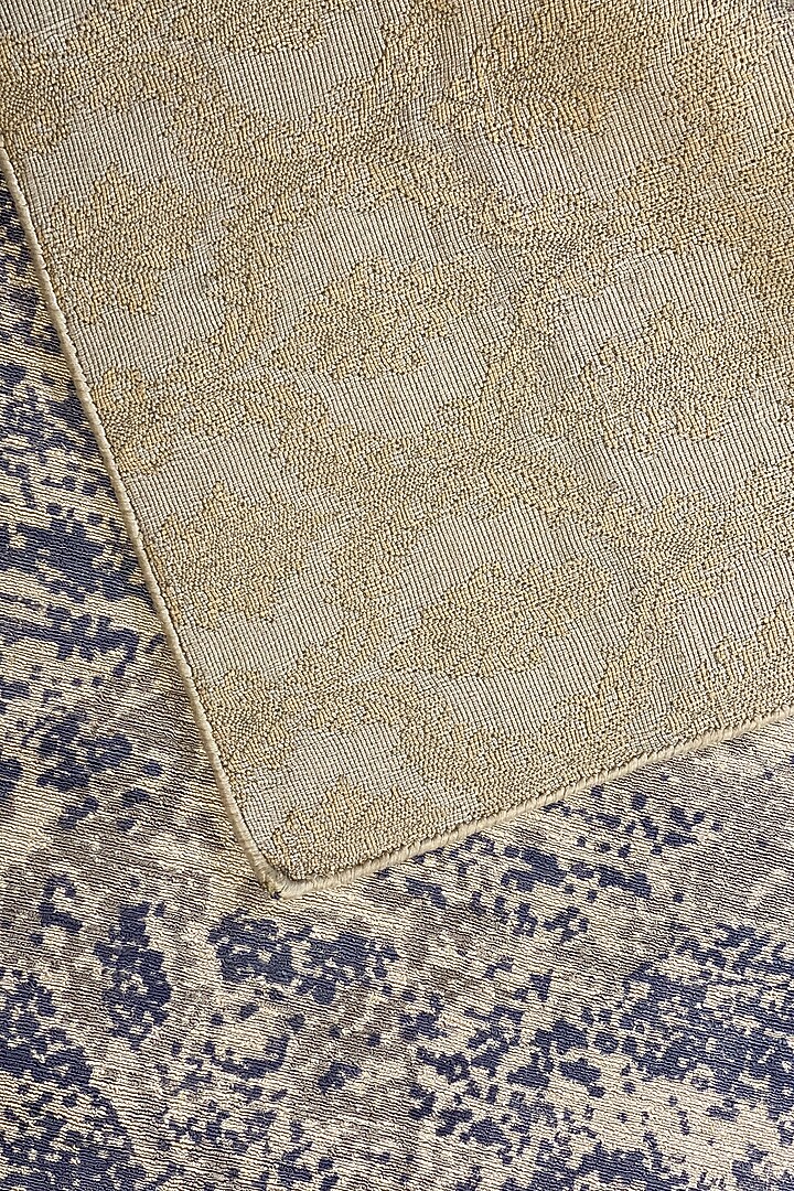 Blue & Cream Bamboo Silk Handcrafted Rug by QAALEEN at Pernia's Pop Up Shop