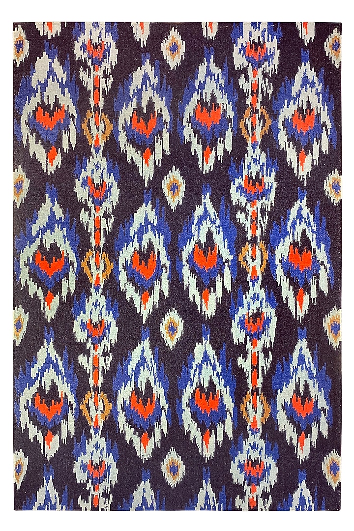 Blue Hand-Woven Carpet by QAALEEN at Pernia's Pop Up Shop