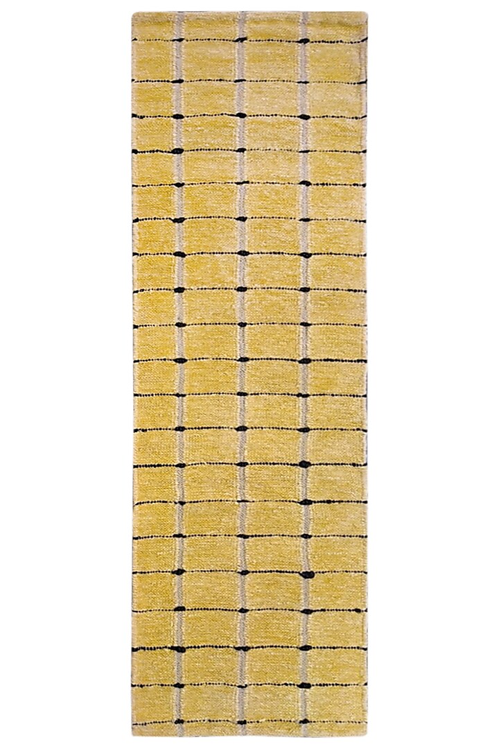Yellow Handcrafted Carpet by QAALEEN