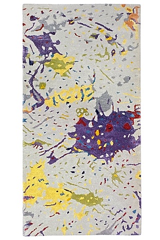 Multi-Colored Silk Handcrafted Carpet by QAALEEN