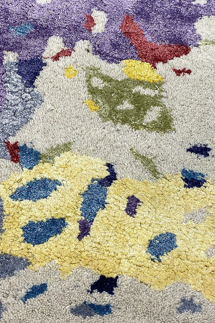 Multi-Colored Silk Handcrafted Carpet by QAALEEN at Pernia's Pop Up Shop