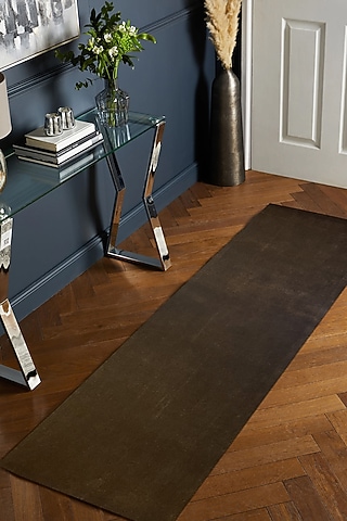 Brown Handcrafted Rug by QAALEEN