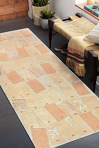 Orange Hand-Tufted Rug by QAALEEN