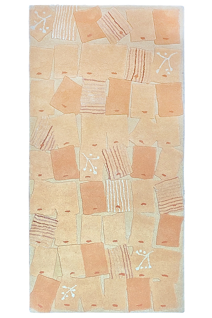 Orange Hand-Tufted Rug by QAALEEN at Pernia's Pop Up Shop