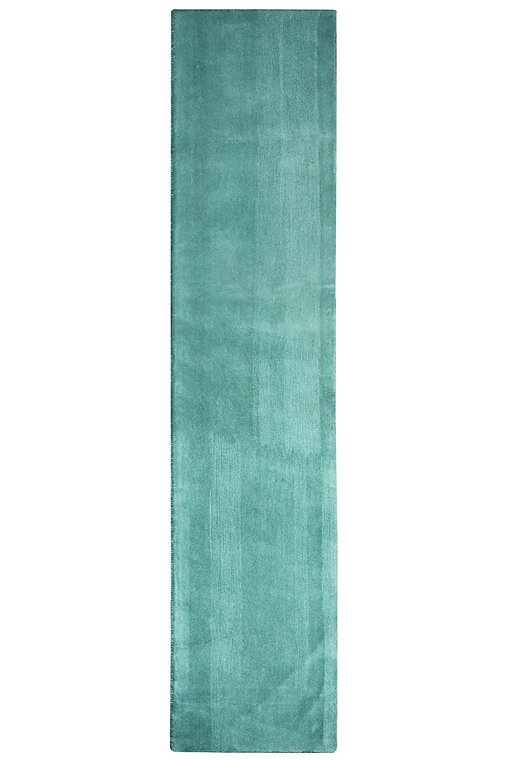Aqua Blue Hand-Tufted Rug by QAALEEN