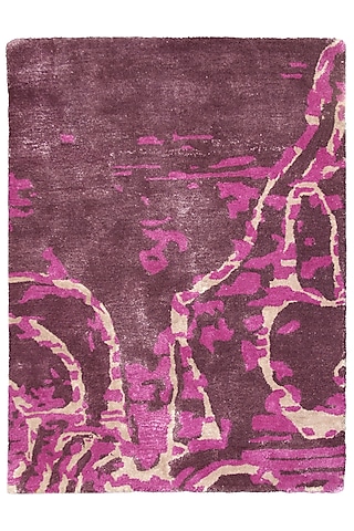 Pink & Brown Handcrafted Carpet by QAALEEN