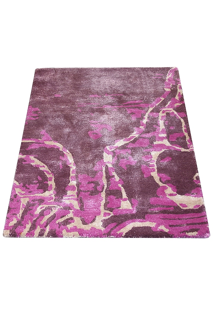 Pink & Brown Handcrafted Carpet by QAALEEN at Pernia's Pop Up Shop
