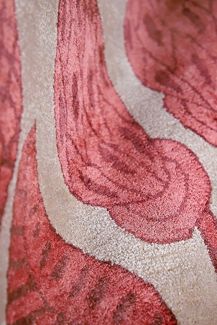 Beige & Rust Handcrafted Carpet by QAALEEN at Pernia's Pop Up Shop