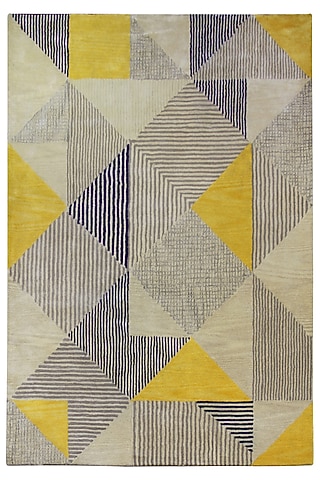 Multi-Colored Woolen Handcrafted Carpet by QAALEEN