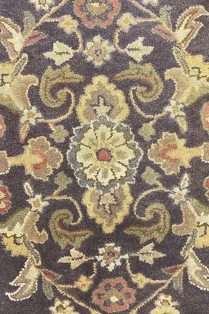 Dark Grey & Beige Handwoven Carpet by QAALEEN at Pernia's Pop Up Shop