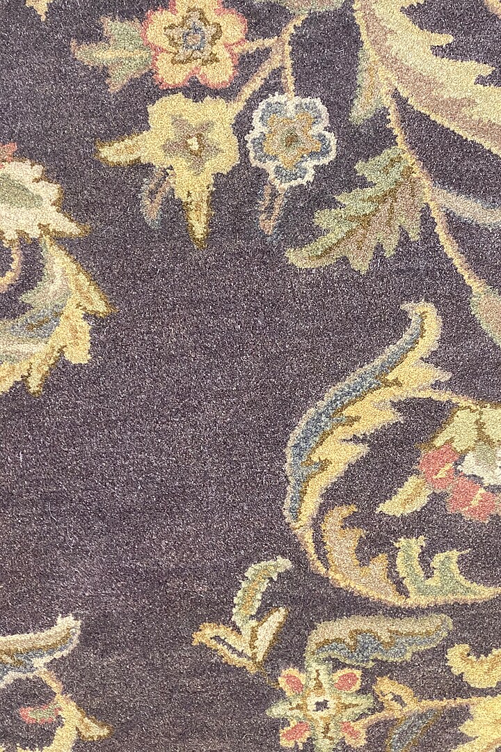 Dark Grey & Beige Handwoven Carpet by QAALEEN at Pernia's Pop Up Shop