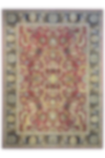 Black & Rust Handwoven Carpet by QAALEEN