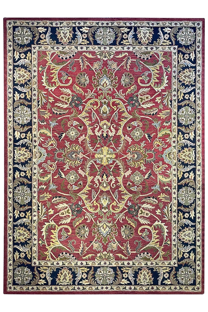 Black & Rust Handwoven Carpet by QAALEEN