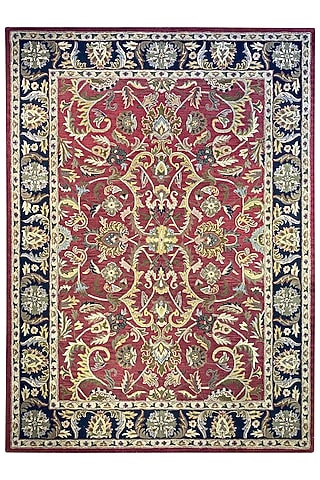 Black & Rust Handwoven Carpet by QAALEEN
