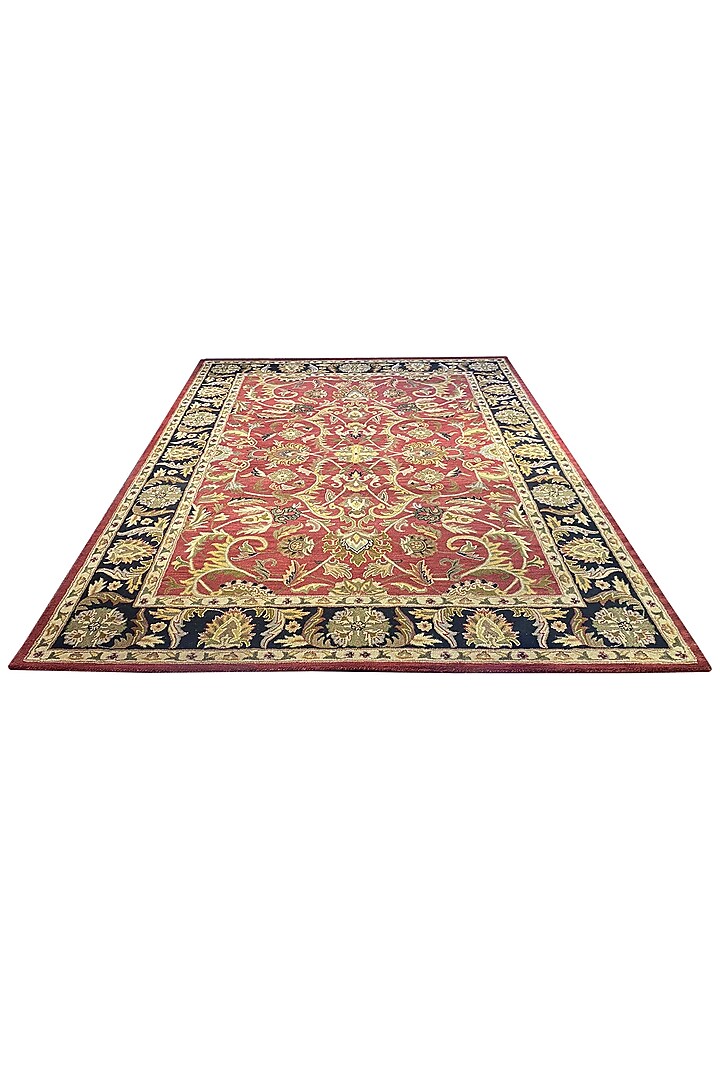 Black & Rust Handwoven Carpet by QAALEEN at Pernia's Pop Up Shop