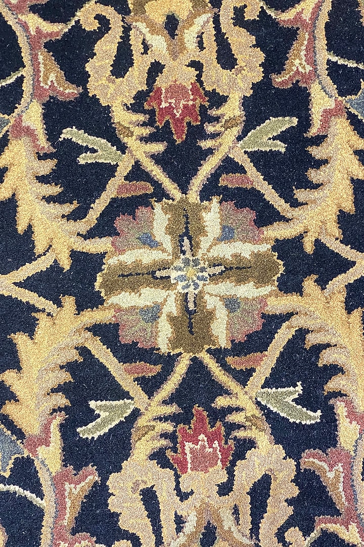 Black & Rust Woolen Handwoven Carpet by QAALEEN at Pernia's Pop Up Shop