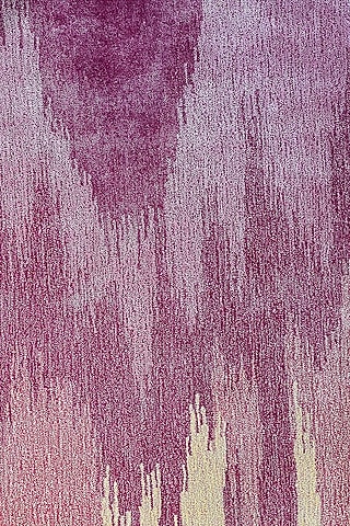 Beige & Magenta Modern Printed Carpet by QAALEEN