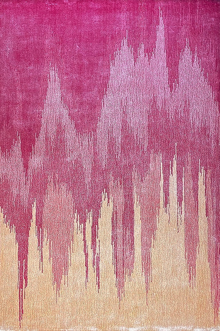 Beige & Magenta Modern Printed Carpet by QAALEEN at Pernia's Pop Up Shop