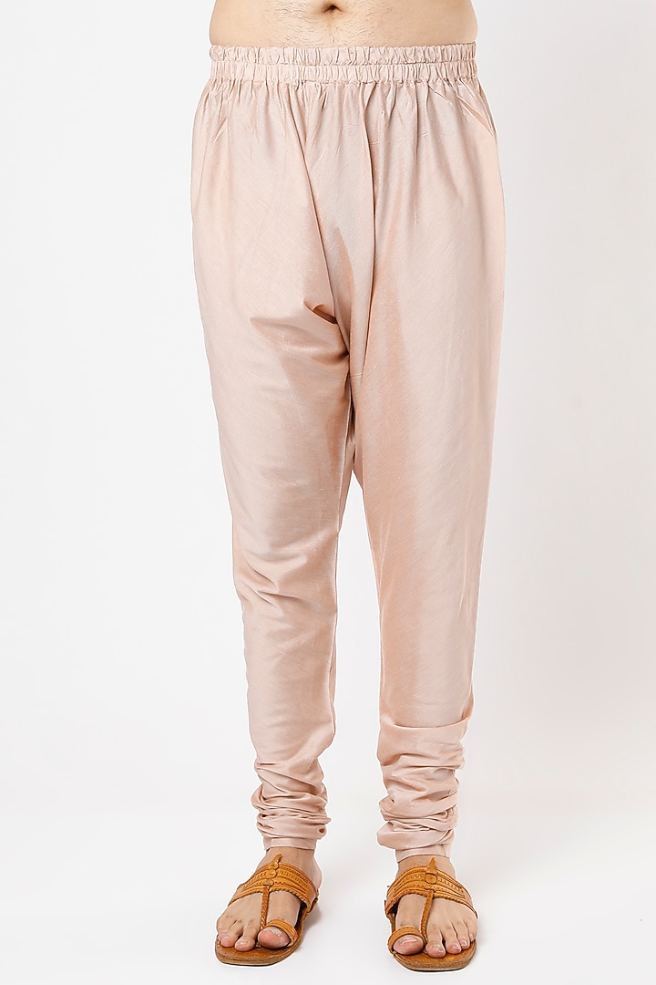 Blush Pink Viscose Wool Wedding Sherwani Set by Qbik Men at Pernia's Pop Up Shop