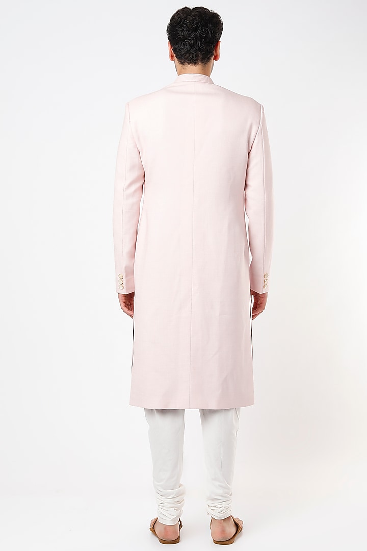 Blush Pink Viscose Wedding Sherwani Set by Qbik Men at Pernia's Pop Up Shop
