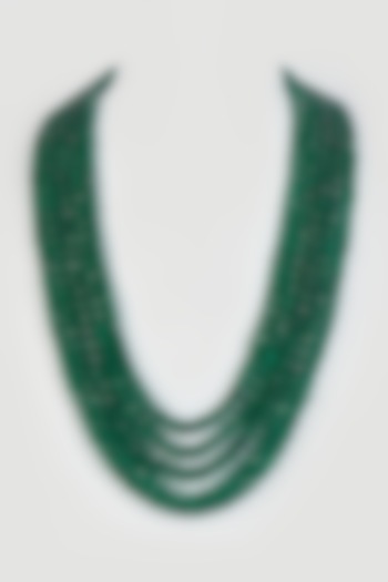 Green Onyx Stone Mala by Qbik Men at Pernia's Pop Up Shop