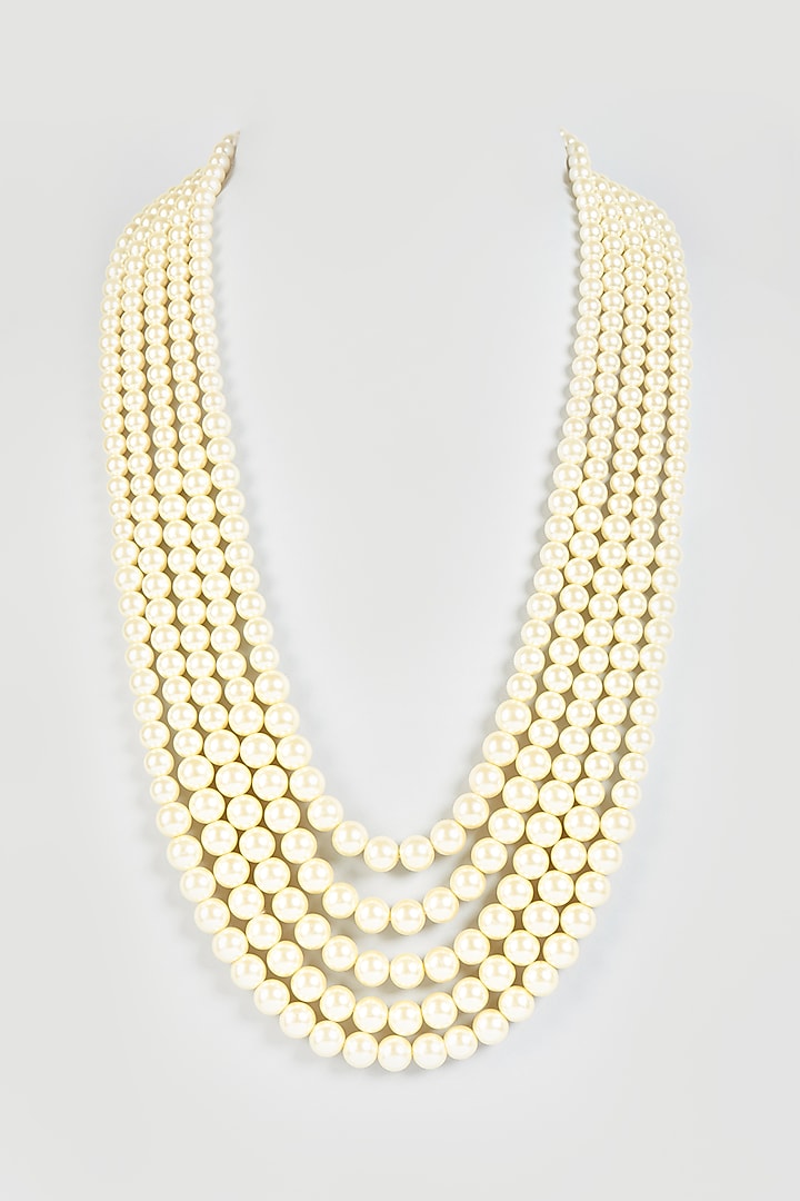 White Onyx Stone Mala by Qbik Men at Pernia's Pop Up Shop