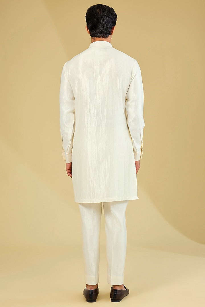 Ivory Matka Cotton Patchwork Kurta Set by Qbik Men at Pernia's Pop Up Shop