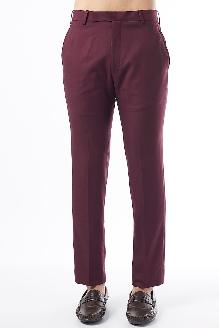 Wine Angrakha Bandhgala Jacket Set by Qbik Men at Pernia's Pop Up Shop
