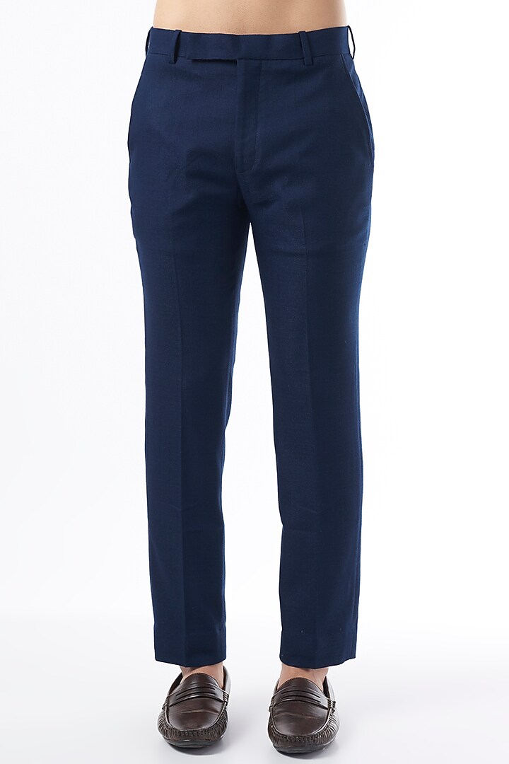Midnight Blue Bandhgala Jacket Set by Qbik Men at Pernia's Pop Up Shop