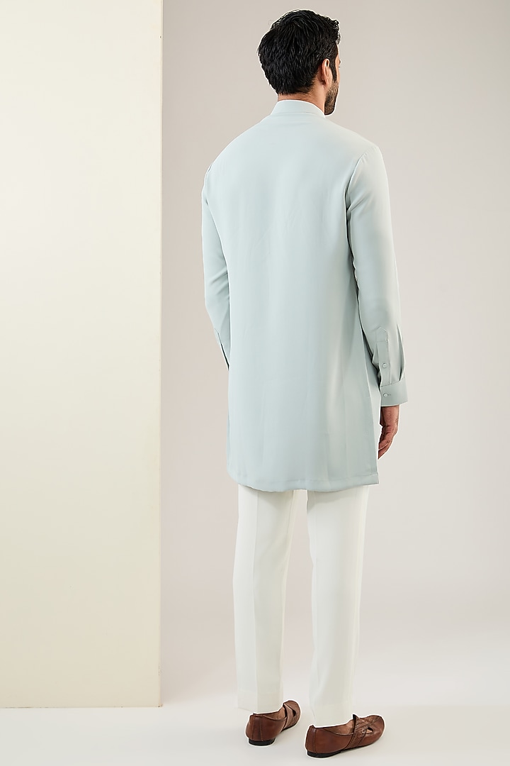 Mint Viscose Suiting Knit Nehru Jacket Set by Qbik Men at Pernia's Pop Up Shop